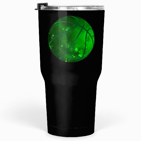 Basketball Shamrock Lucky Clover Irish St Patrick Tumblers 30 Oz