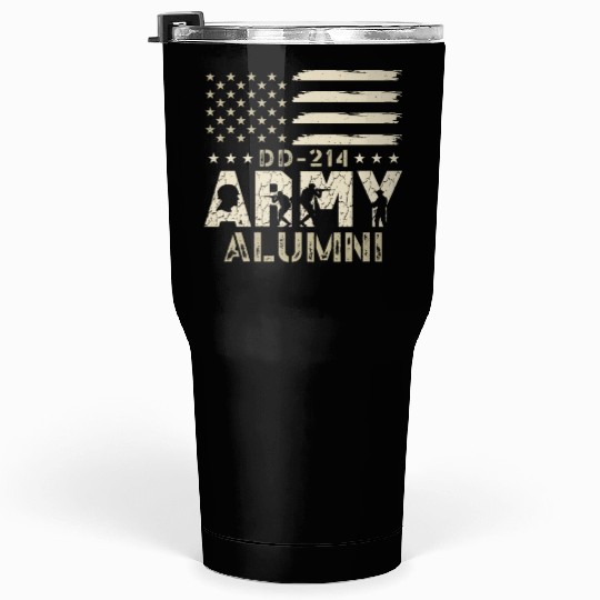 DD-214 Army Alumni Military US Flag Veteran USA Tumblers 30 Oz