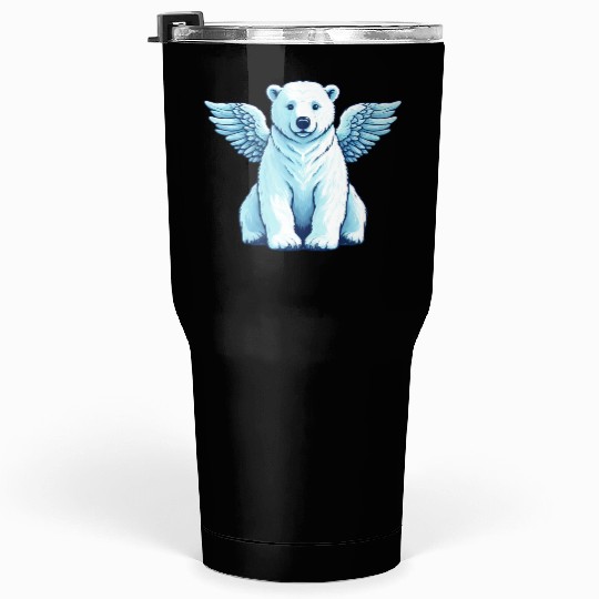 Bear Polar Bear Angel Wings Tumblers 30 Oz