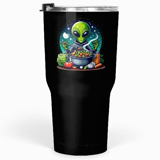 Alien chef cooks vegetable soup Tumblers 30 Oz