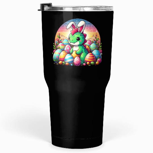 Dino bunny with easter eggs Tumblers 30 Oz