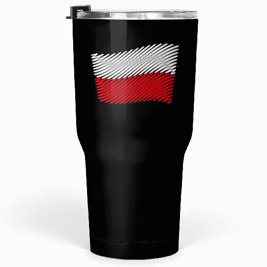 Poland Flag Scribble (White - Red) Tumblers 30 Oz