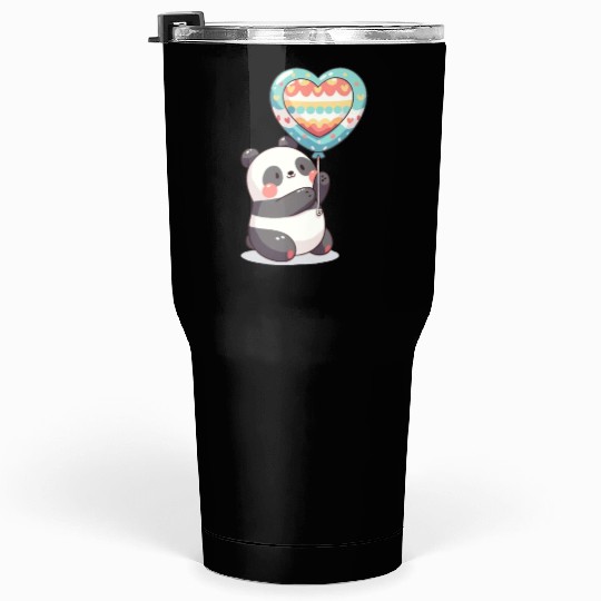 Sweet panda with balloon Tumblers 30 Oz