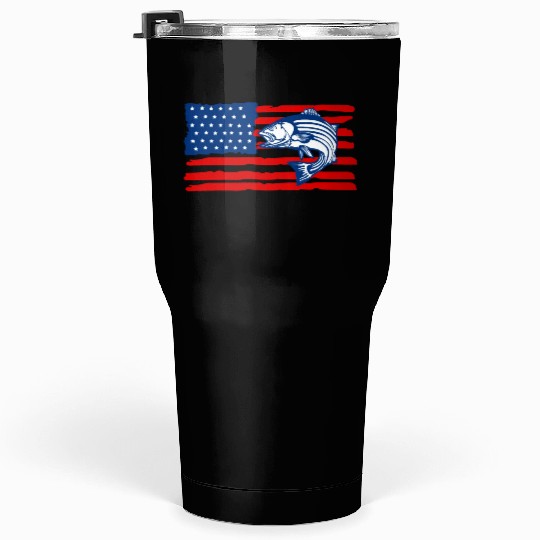 American Flag Bass Fishing Tumblers 30 Oz