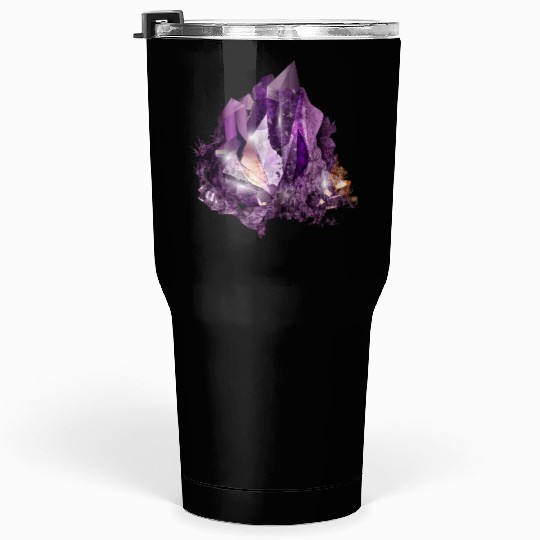 bright purple amethyst crystal motif Tumblers 30 Oz