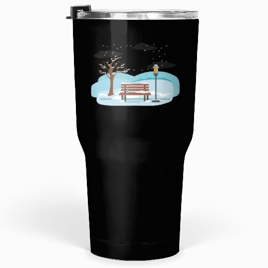 Winter tree scene with spotlight Tumblers 30 Oz
