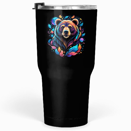 Mystical Galaxy Bear - Celestial Wilderness Art Tumblers 30 Oz