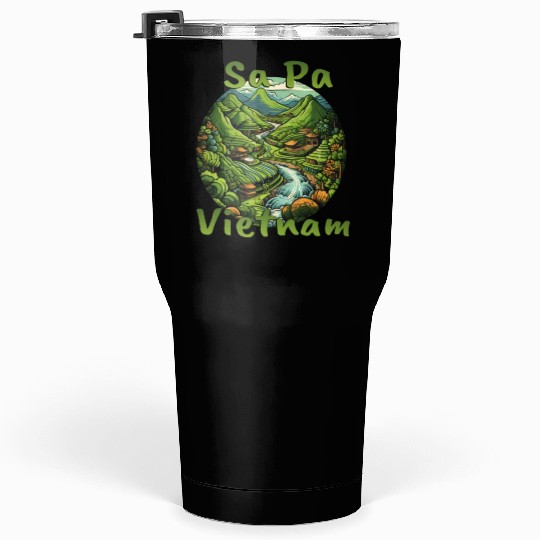 Pa Vietnam: Green Rice Terraces Tumblers 30 Oz