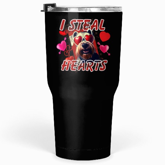 Happy valentine day,I steal hearts puppy lover Tumblers 30 Oz