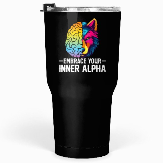Men Alpha Male Wolf Tumblers 30 Oz