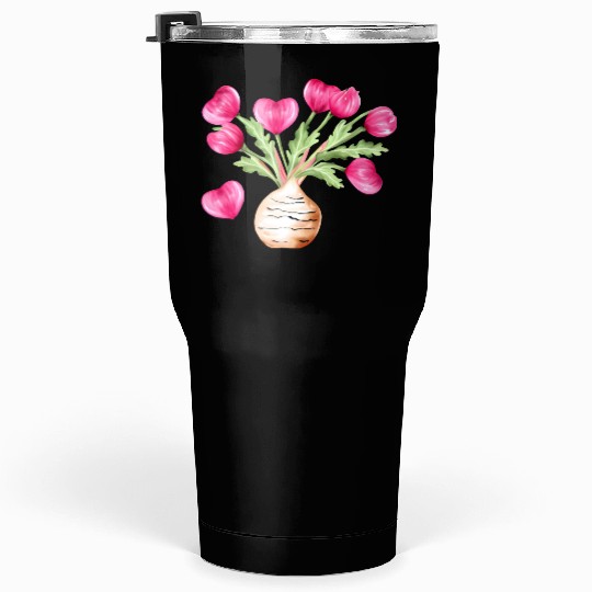 Turnip Love Bouquet Heart Flowers Valentine's Day Tumblers 30 Oz