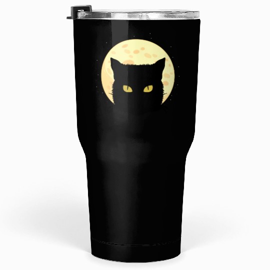 Cat Full Moon Cat Owner Gift Tumblers 30 Oz