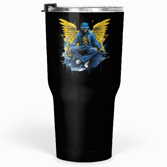 Urban Angel Wings DJ Graphic Stylish Streetwear Tumblers 30 Oz