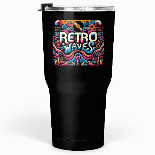 Retro Waves Aesthetic Tumblers 30 Oz