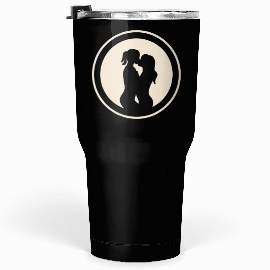Silhouette of Lesbian Couple Tumblers 30 Oz