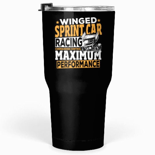Winged Sprint Car Racing Commanding Control Tumblers 30 Oz