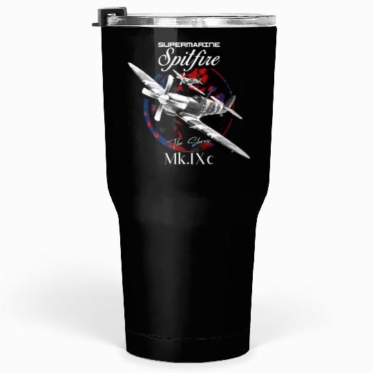 Supermarine Spitfire MK.IXc WW2 Fighter Plane Tumblers 30 Oz