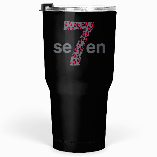 7 in red animal print Tumblers 30 Oz