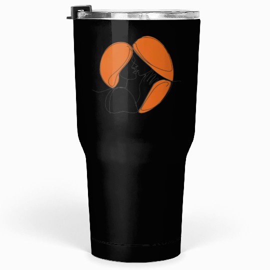 Elegant Lesbian Couple Kissing Line Drawing Tumblers 30 Oz