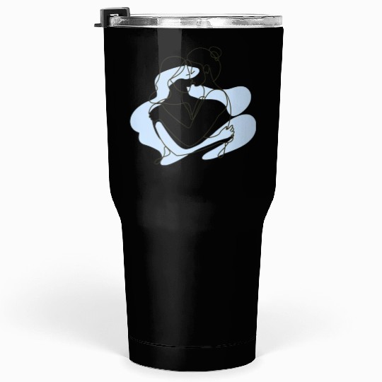 Abstract Line Art Lesbian Couple Tumblers 30 Oz