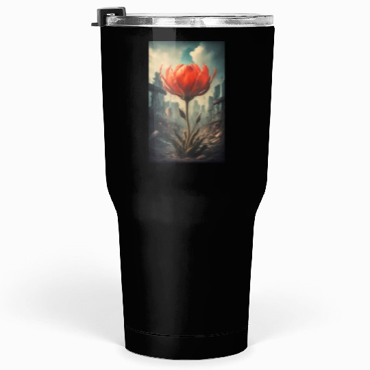 The last red flower in a dystopian future Tumblers 30 Oz