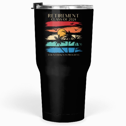 2024 Retirement Countdown Beach Tumblers 30 Oz