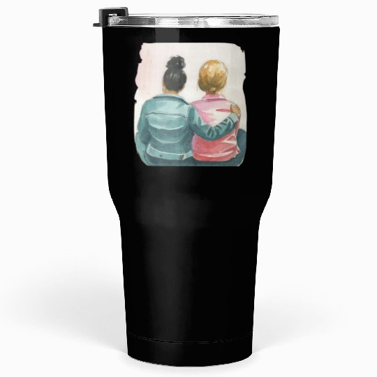 Watercolor Lesbian Couple Tumblers 30 Oz