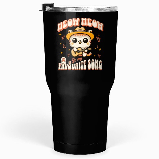 Cat With Guitar Tumblers 30 Oz
