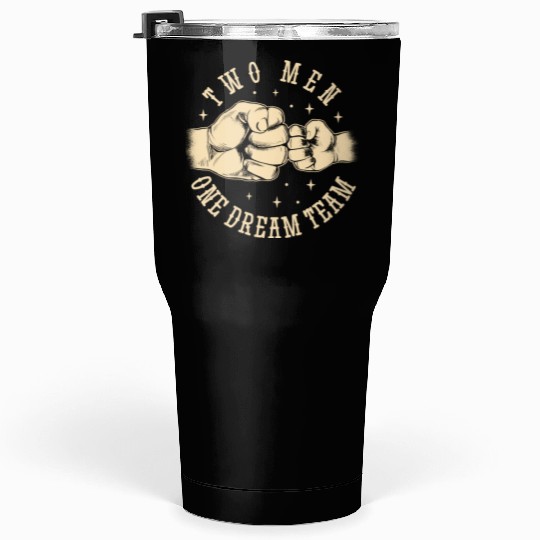 Father and son bump fists Tumblers 30 Oz