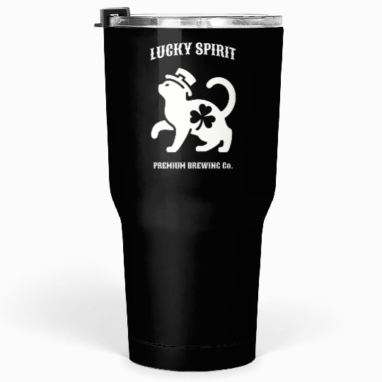 St Patricks Lucky cat Green Tumblers 30 Oz