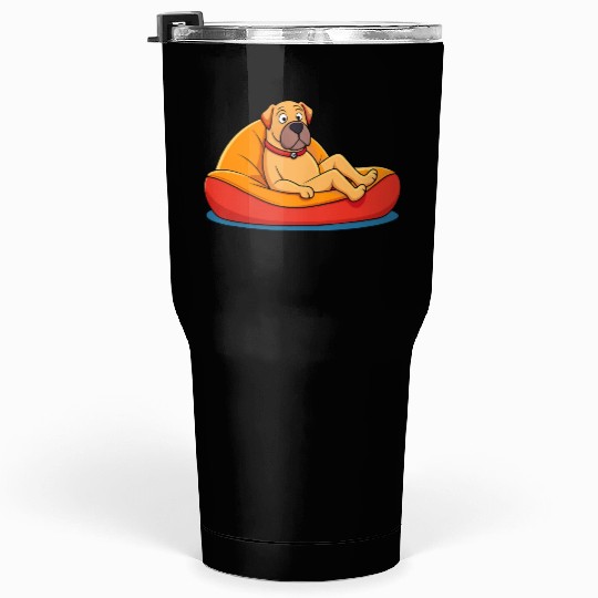 Relaxed Mastiff on Cushion Art Tumblers 30 Oz