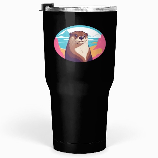 Synthwave Otter 2 Tumblers 30 Oz