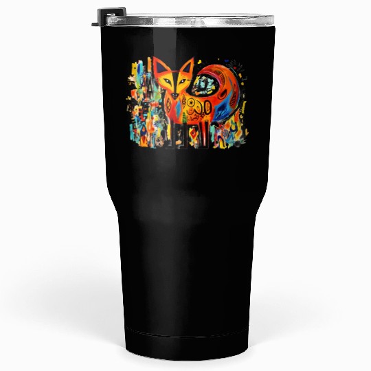 Abstract Fox pop art Tumblers 30 Oz