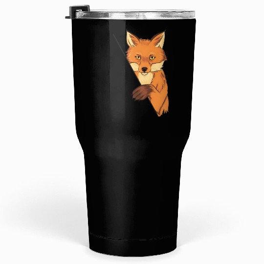 Red Fox Cartoon Animal Kingdom Nature Tumblers 30 Oz