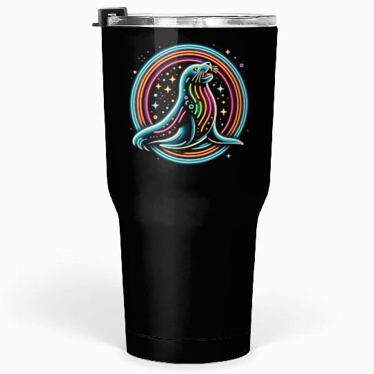 Seal Neon in circle Tumblers 30 Oz