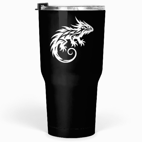 Shaggy Bearded Dragon Tribal Dragon Tattoo Tumblers 30 Oz