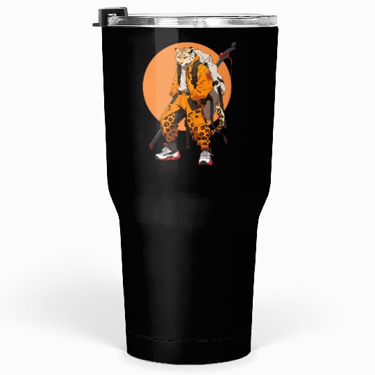 Ninja Samurai Katana Sword Cheetah Manga Tumblers 30 Oz