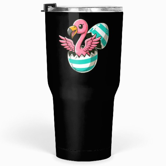 Flamingo Hatching from Easter Egg Easter Surprise Tumblers 30 Oz