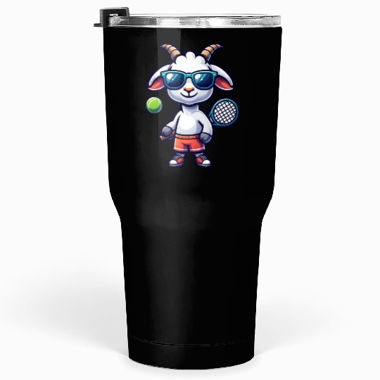 Goat Tennis Player Court Match Design Tumblers 30 Oz