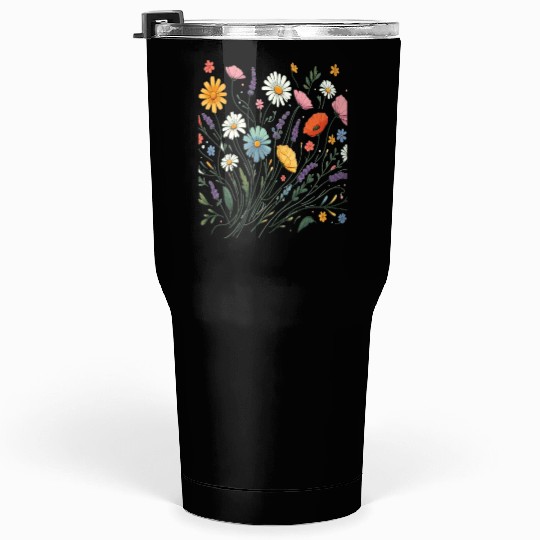 Botanical Bliss Wildflower Bouquet Nature Lover Tumblers 30 Oz