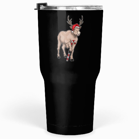 Reindeer Christmas Candy cane Tumblers 30 Oz