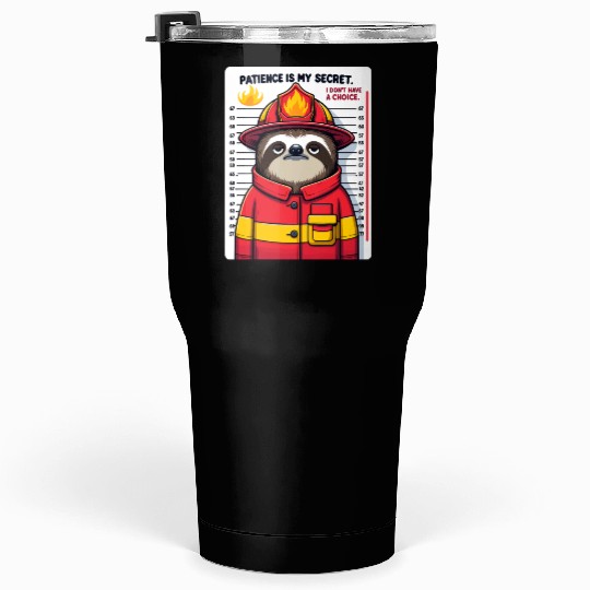 Patience in Flames: Sloth Firefighter Tumblers 30 Oz