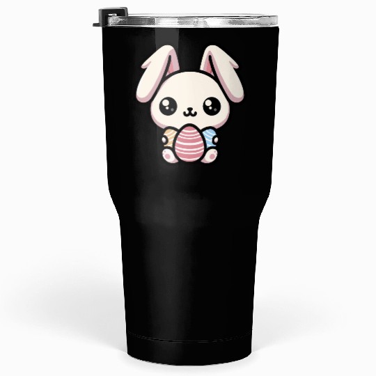 Cute Kawaii chibi Easter Bunny With Eggs Tumblers 30 Oz