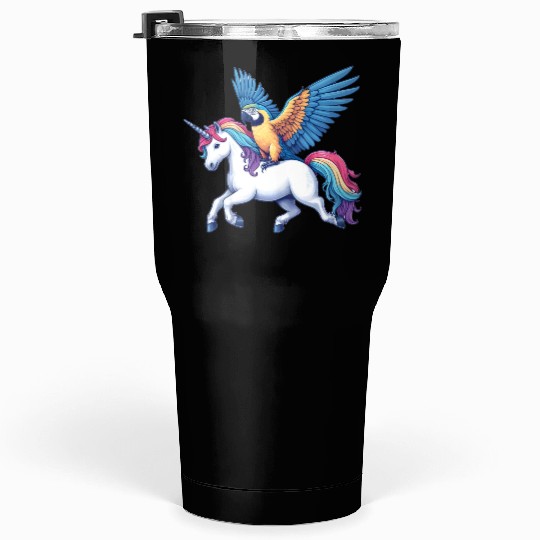 Parrot on Unicorn Tumblers 30 Oz