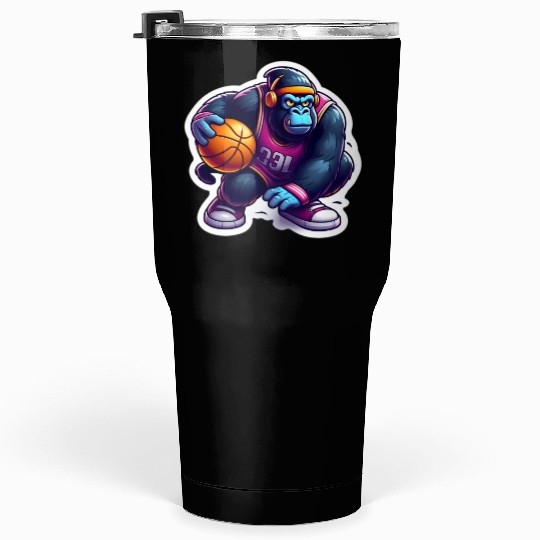 Cool Funky Gorilla Slammin' Basketball Tumblers 30 Oz