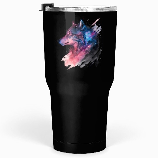 Wolf Print, Cosmic Wolves, Animal Print, Cosmos Tumblers 30 Oz