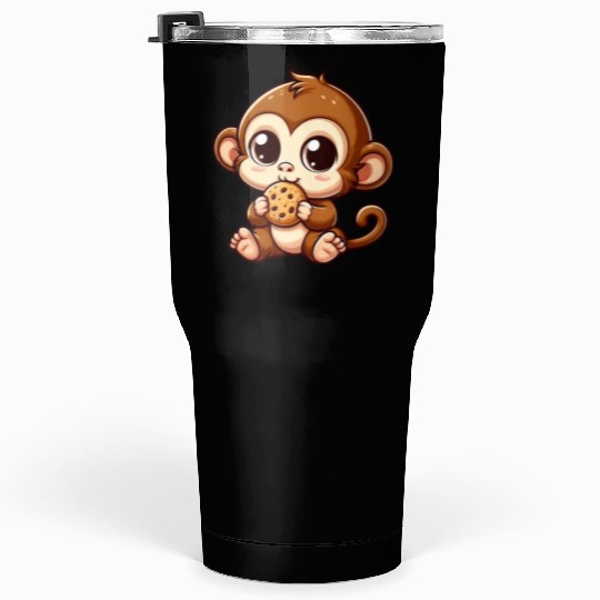 Monkey Chimpanzee Snacking Cookies Tumblers 30 Oz