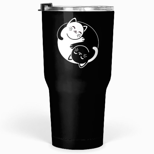 Yin and Yang Cats Tumblers 30 Oz