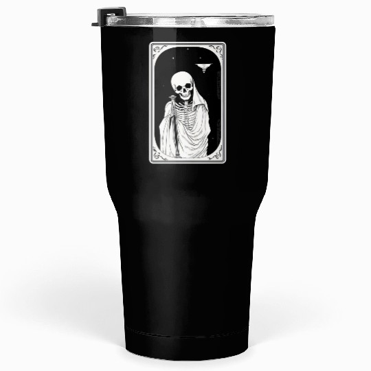 Skeleton Tarot Card Reader Astrology Occult Tumblers 30 Oz