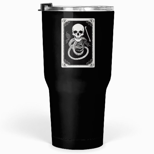 Skull Tarot Card Reader Astrology Occult Tumblers 30 Oz